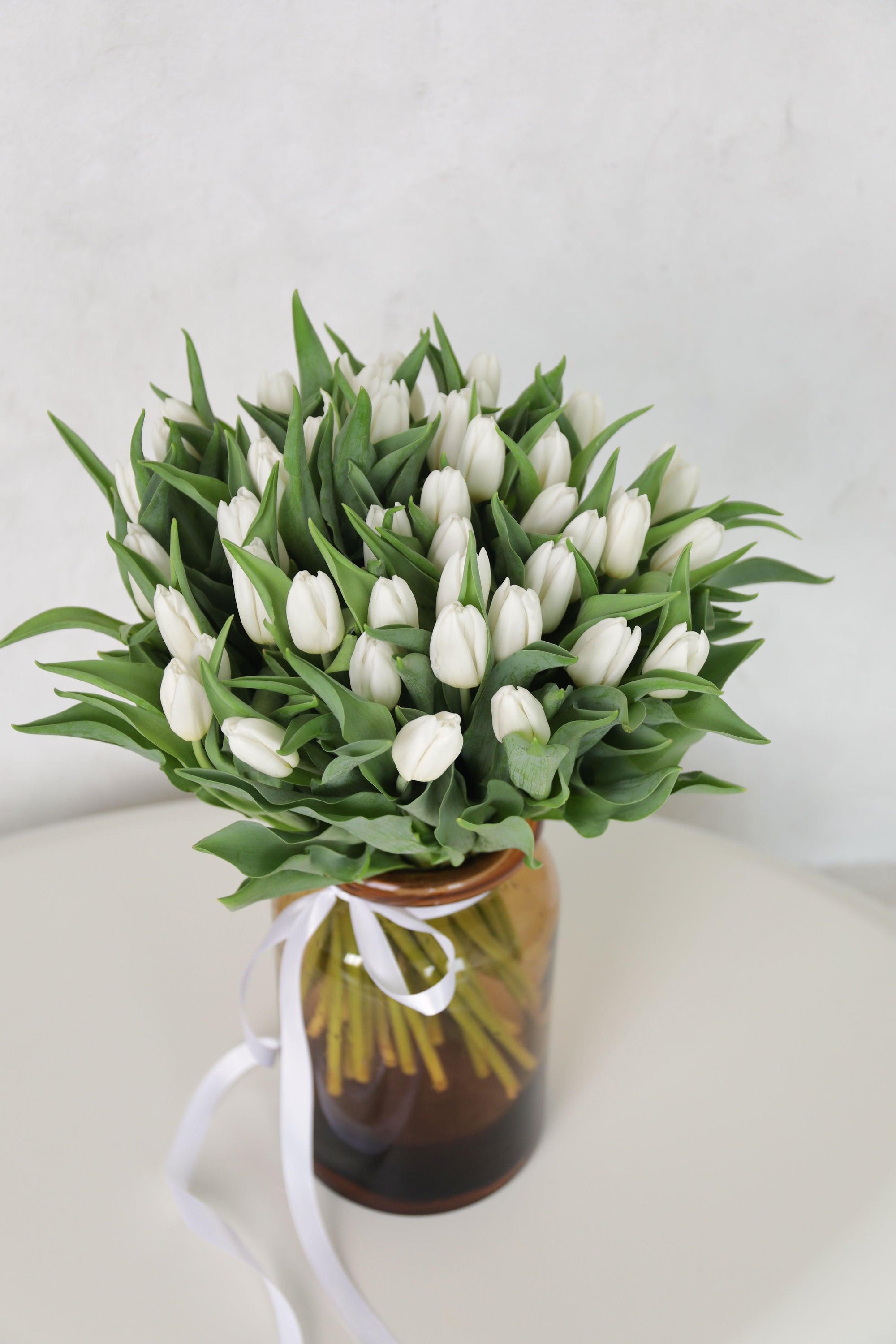 Le bouquet de tulipes blanches "Cocaïne"