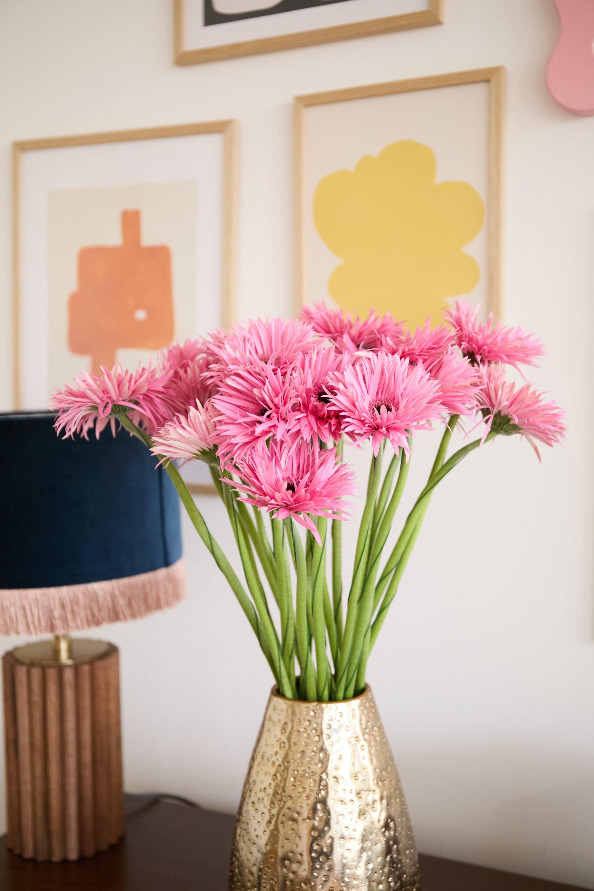 Le bouquet de gerberas roses "Barbe à papa"